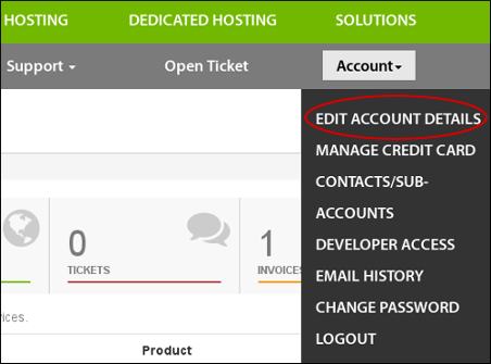 Customer Portal - Edit Account Details