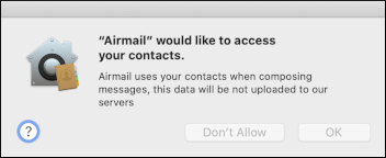Airmail - Access contacts