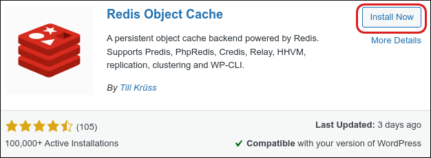 WordPress - Redis Object Cache installation